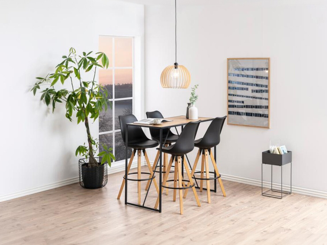 Étkezőgarnitúra Norsica 517 (Fekete + Világos fa)