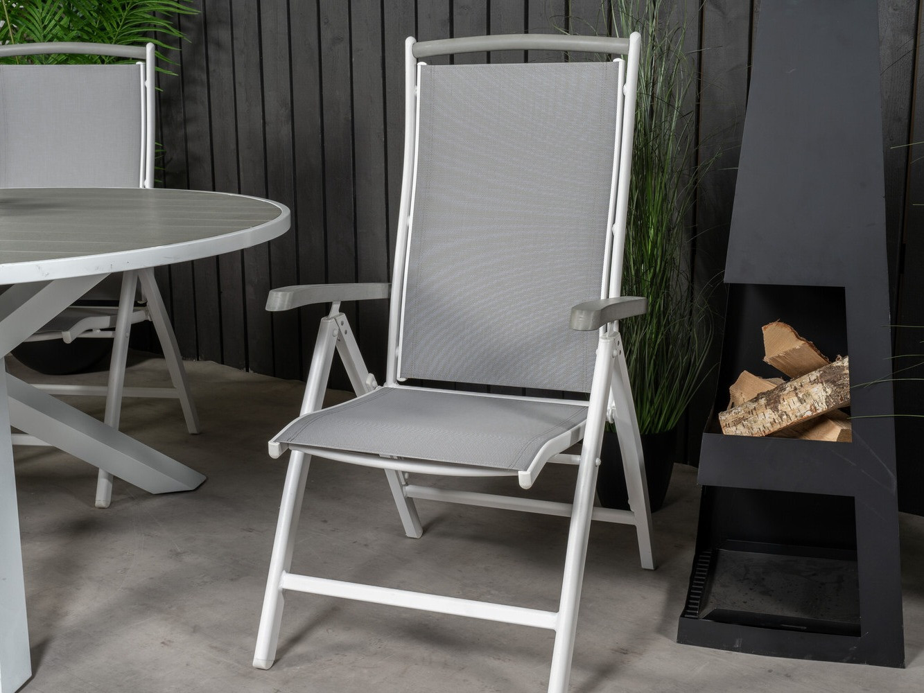 Asztal és szék garnitúra Dallas 2347 (Szürke + Fehér)