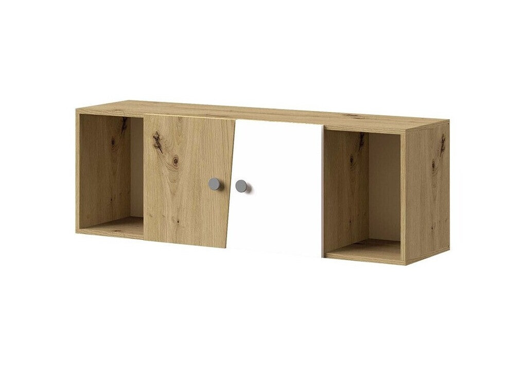 Fali szekrény Almira 112 (Artisan tölgy + Fehér + Szürke)