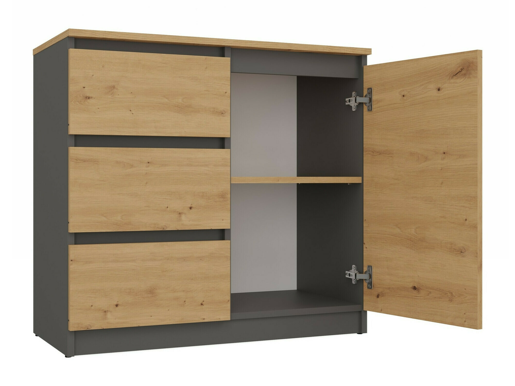 Komód Elbvelu 109 (Antracit + Artisan tölgy)