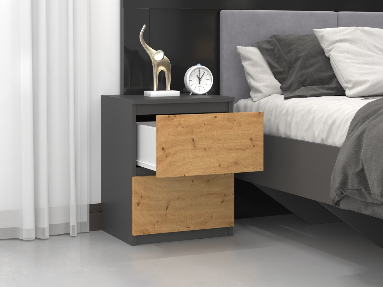 Éjjeliszekrény Elbvelu 120 (Antracit + Artisan tölgy)
