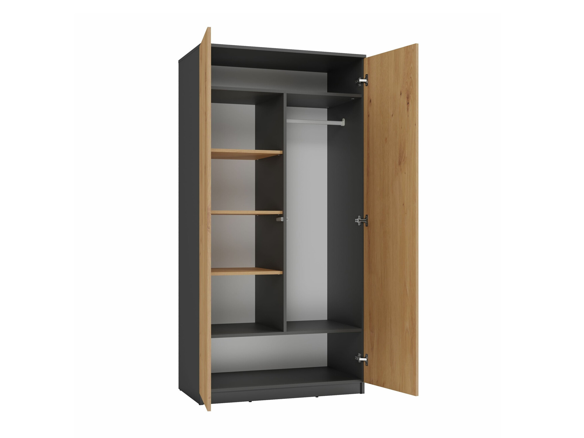 Gardróbszekrény Elbvelu 117 (Antracit + Artisan tölgy)