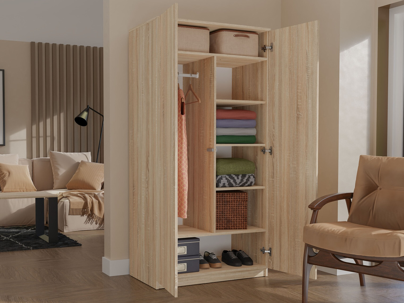Gardróbszekrény Elbvelu 117 (Sonoma tölgy)
