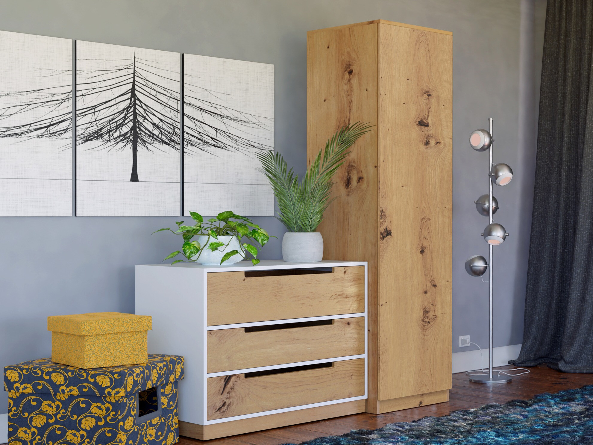 Gardróbszekrény Elbvelu 118 (Artisan tölgy)