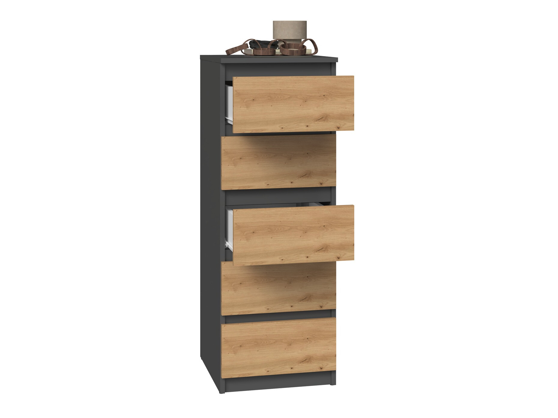 Komód Elbvelu 121 (Antracit + Artisan tölgy)