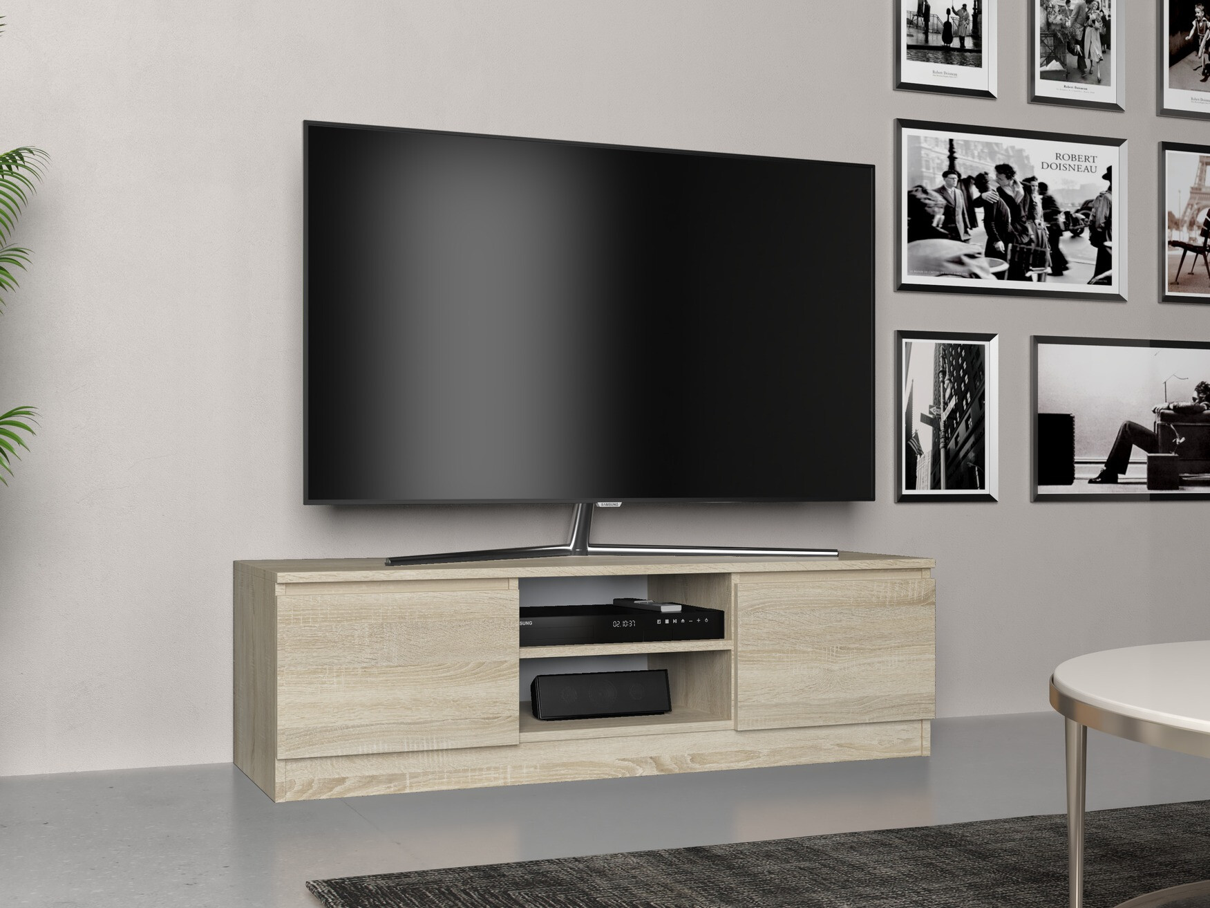 TV-állvány Elbvelu 123 (Sonoma tölgy)