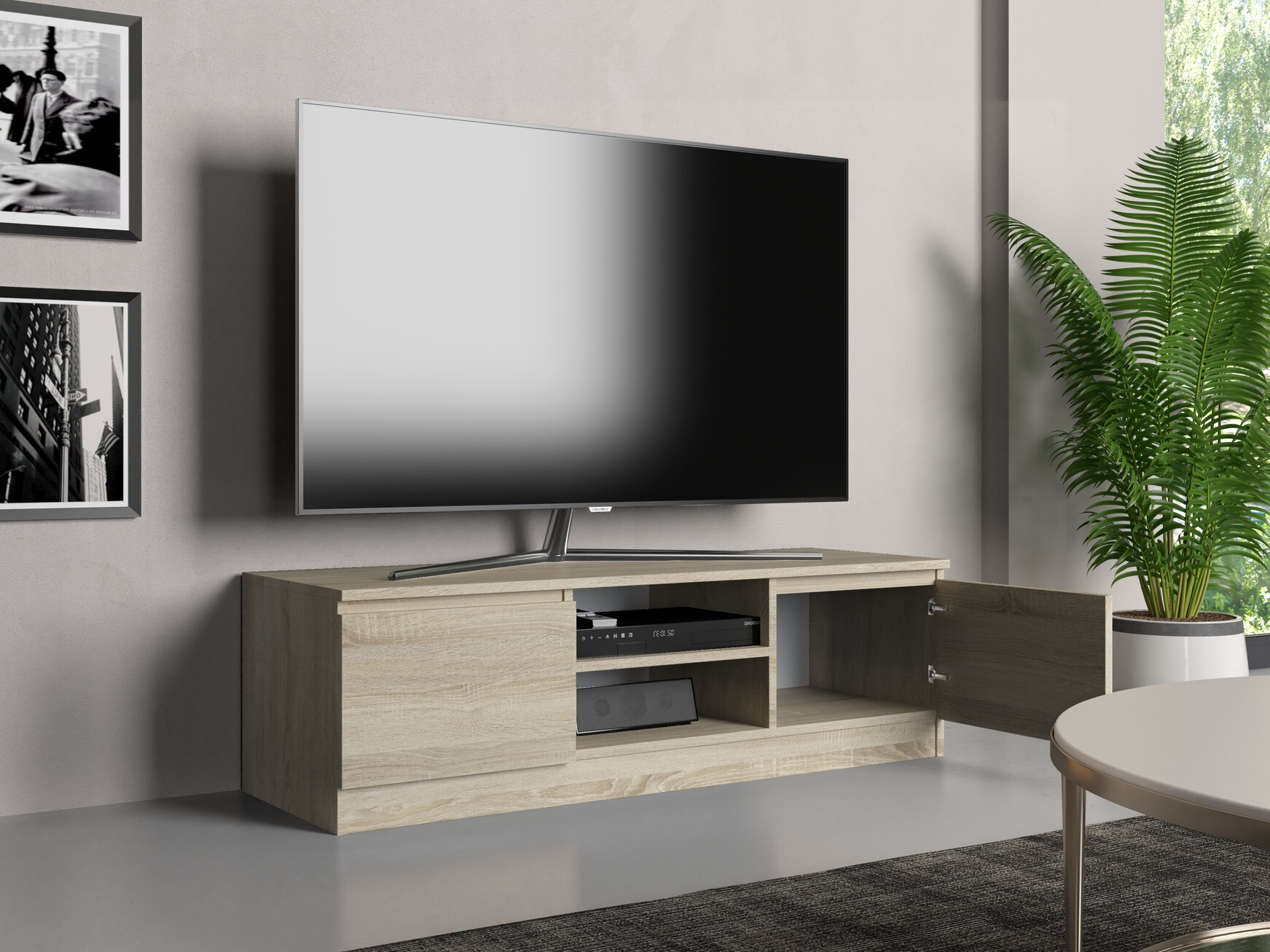 TV-állvány Elbvelu 123 (Sonoma tölgy)