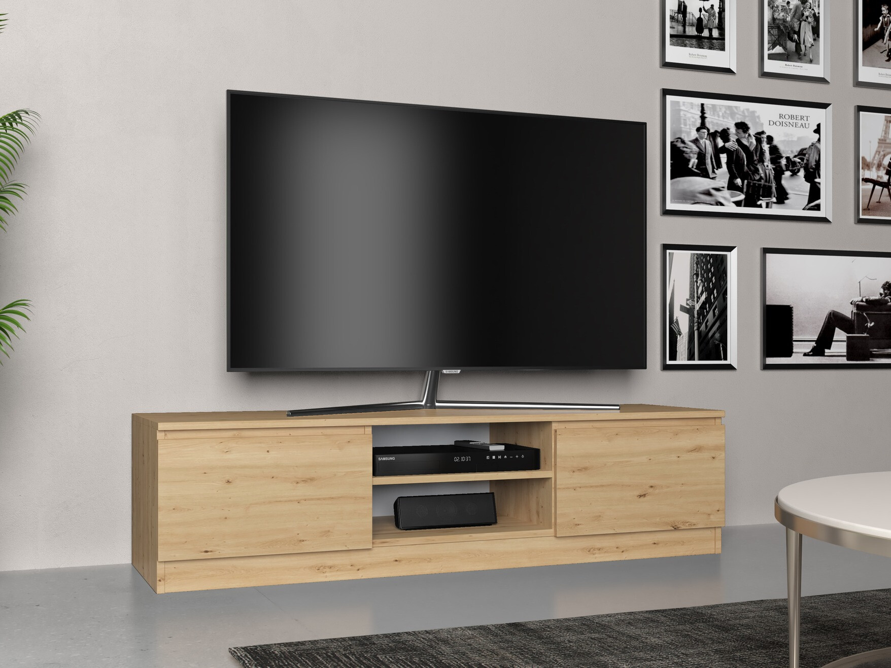 TV-állvány Elbvelu 125 (Artisan tölgy)