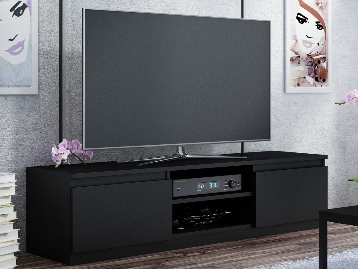 TV-állvány Elbvelu 125 (Fekete)