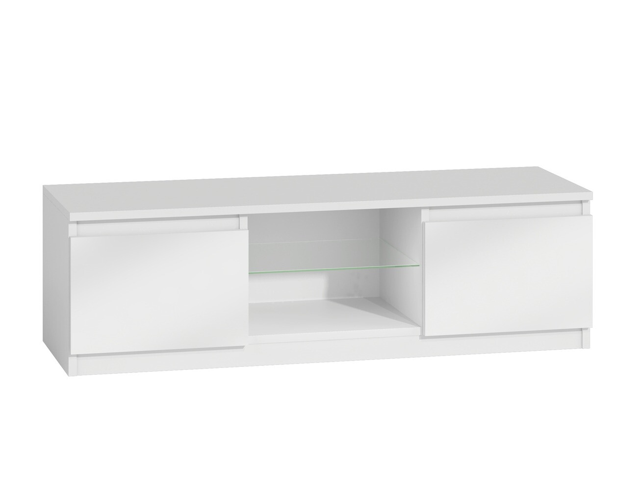 TV-állvány Elbvelu 126 (Fehér + Fényes fehér)
