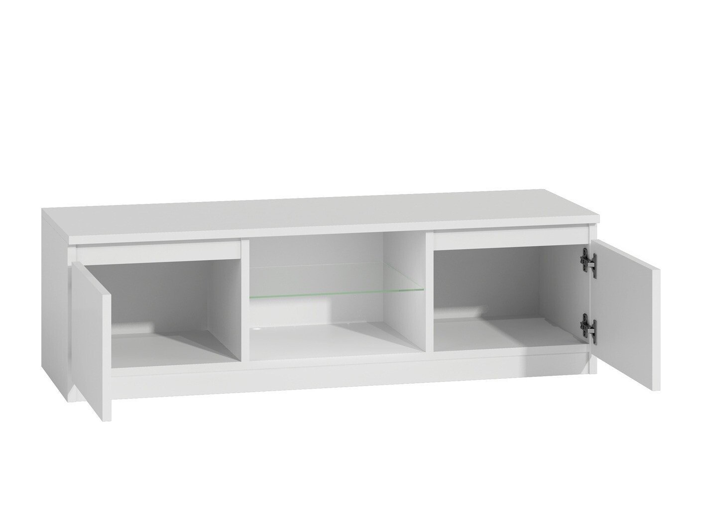 TV-állvány Elbvelu 126 (Fehér + Fényes fehér)