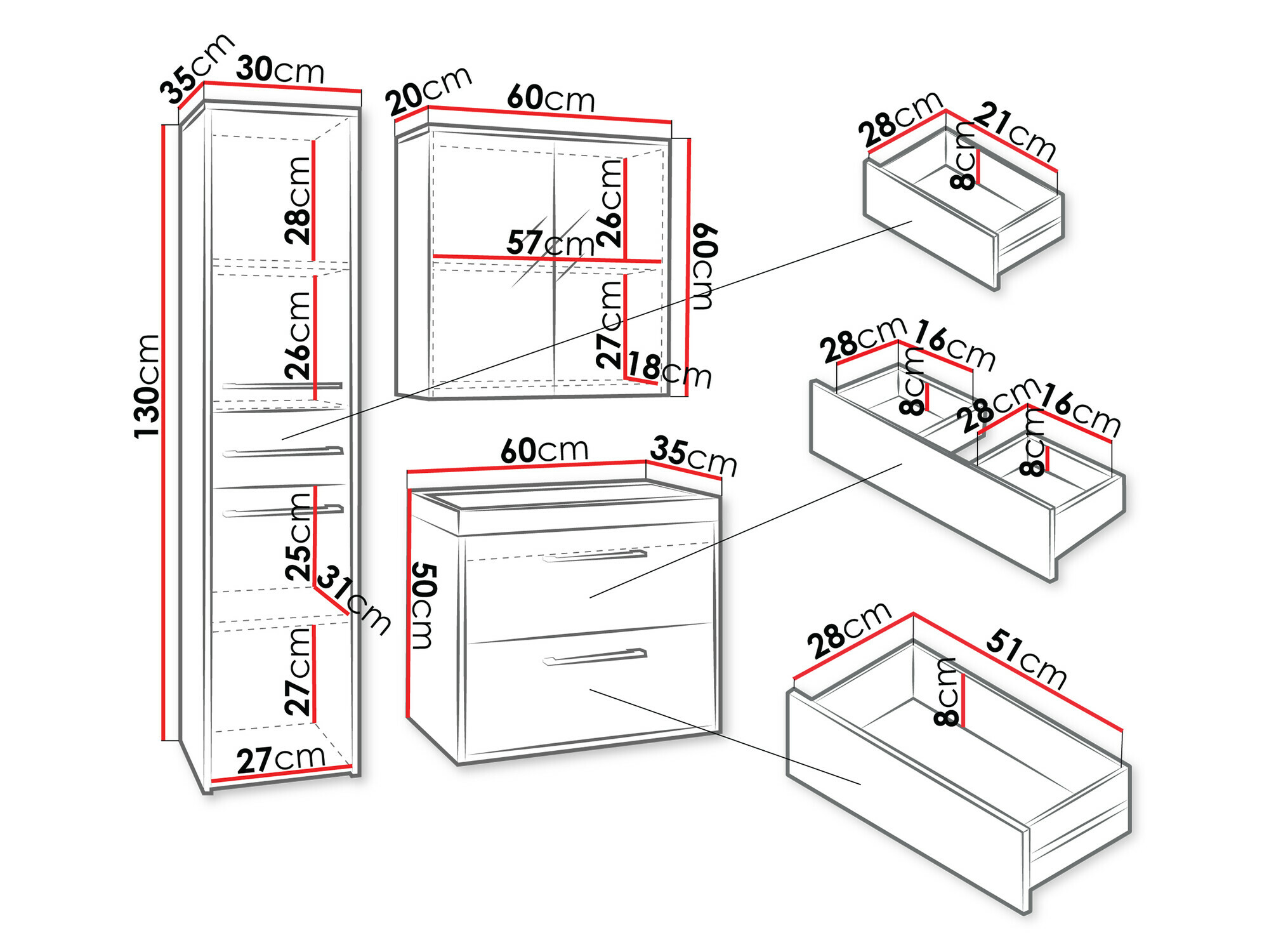 Fürdőszobai garnitúra Sarasota 173 (Grafit)