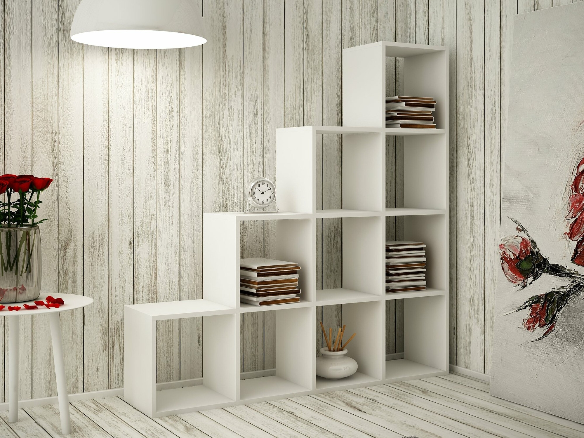 Könyvespolc Mandeville 233 (Fehér)