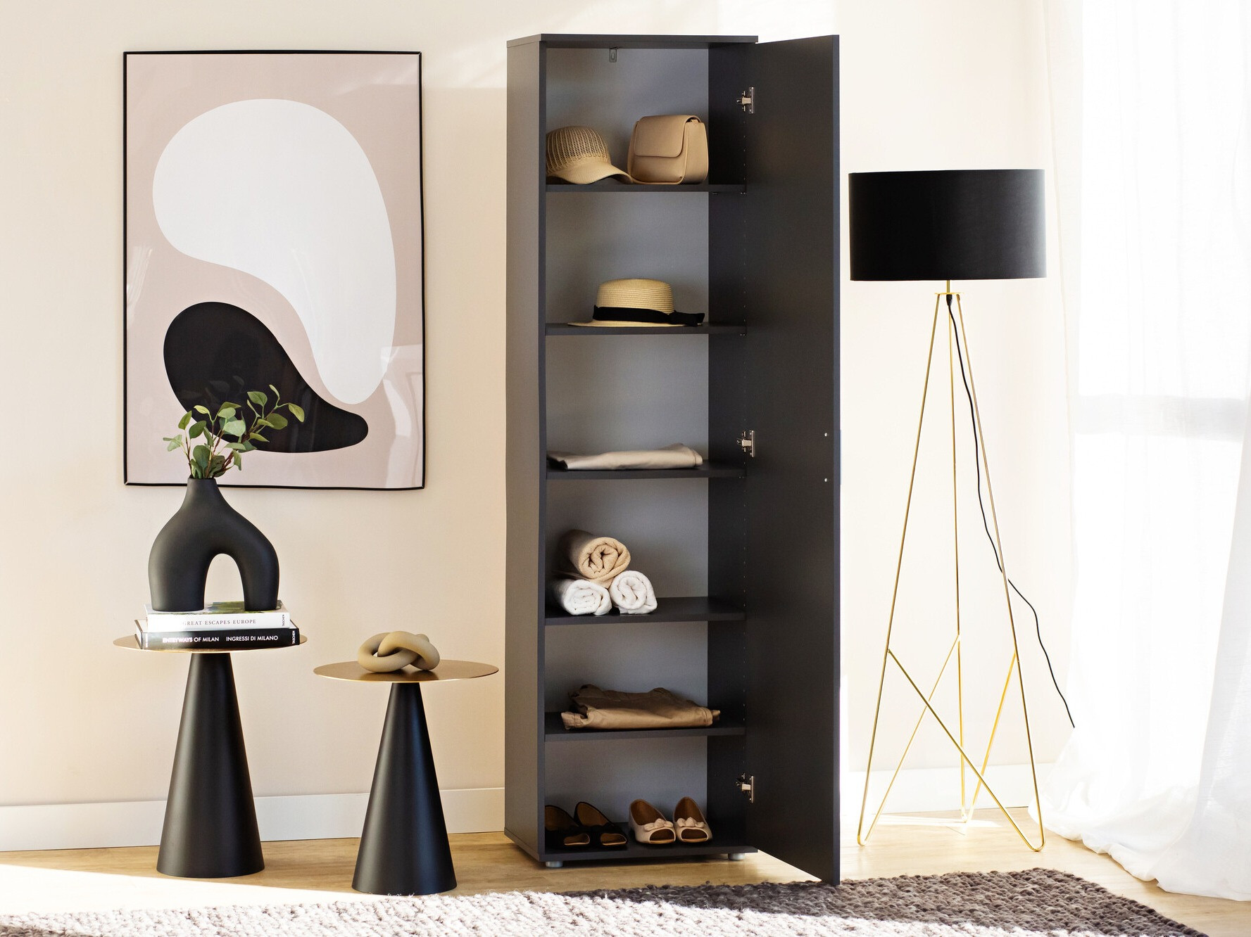 Könyvespolc Bristol 200 (Antracit)