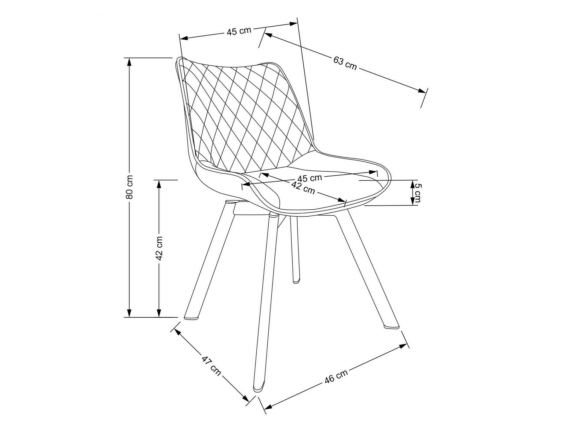 Szék Houston 1442 (Fekete)