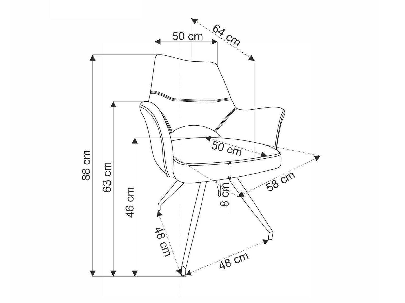 Szék Houston 1675 (Khaki)