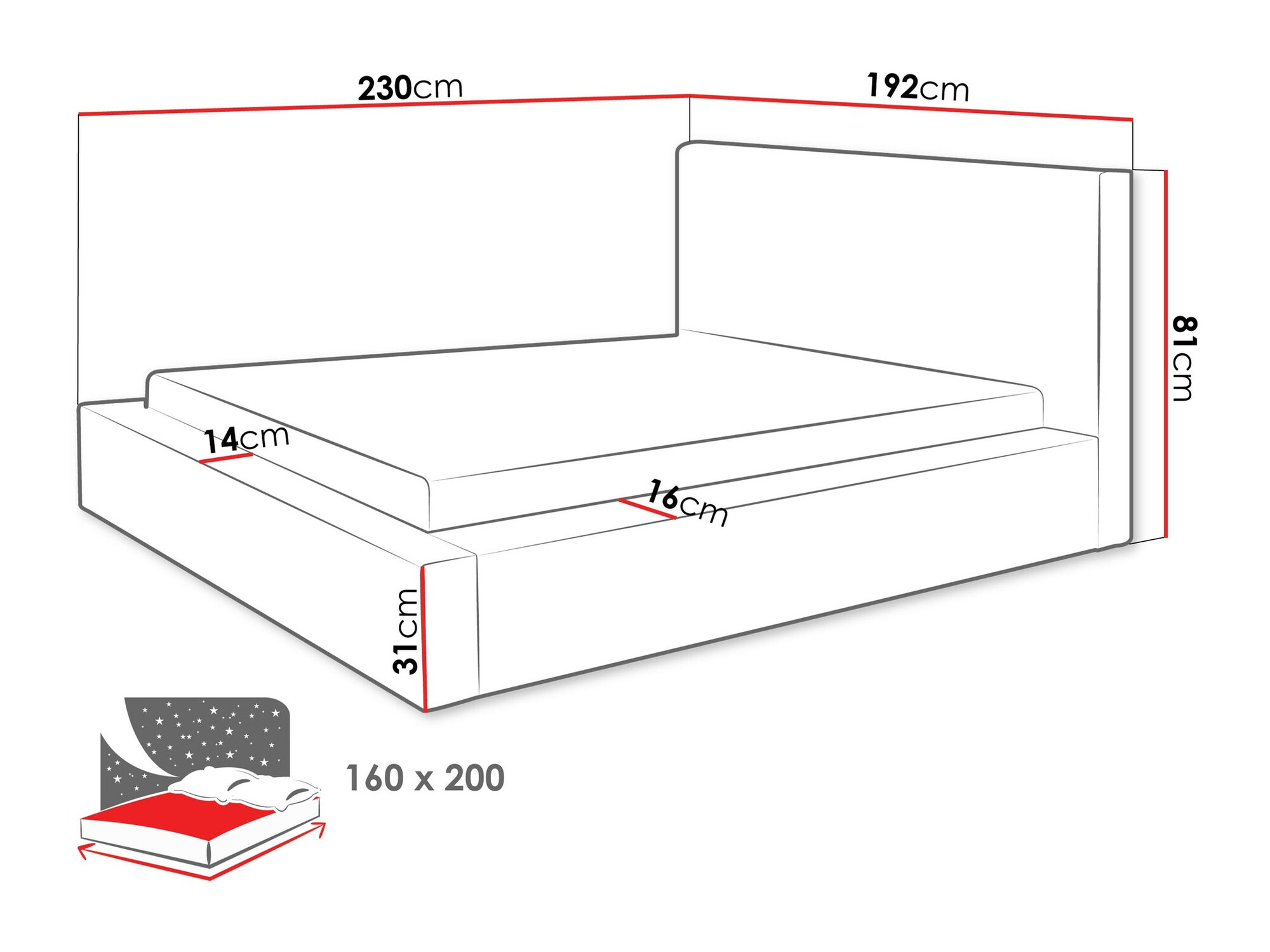 Ágy TrendyNest Cervara (Top 90)