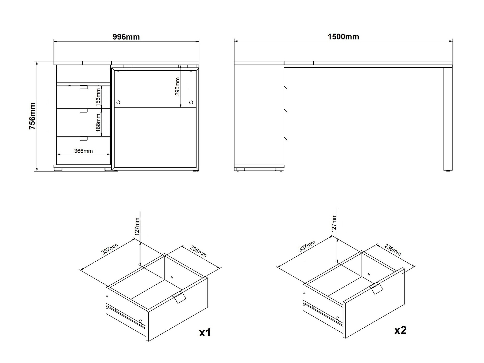 Sarok íróasztal Tustin AA112 (Szürke + Hickory tölgy)