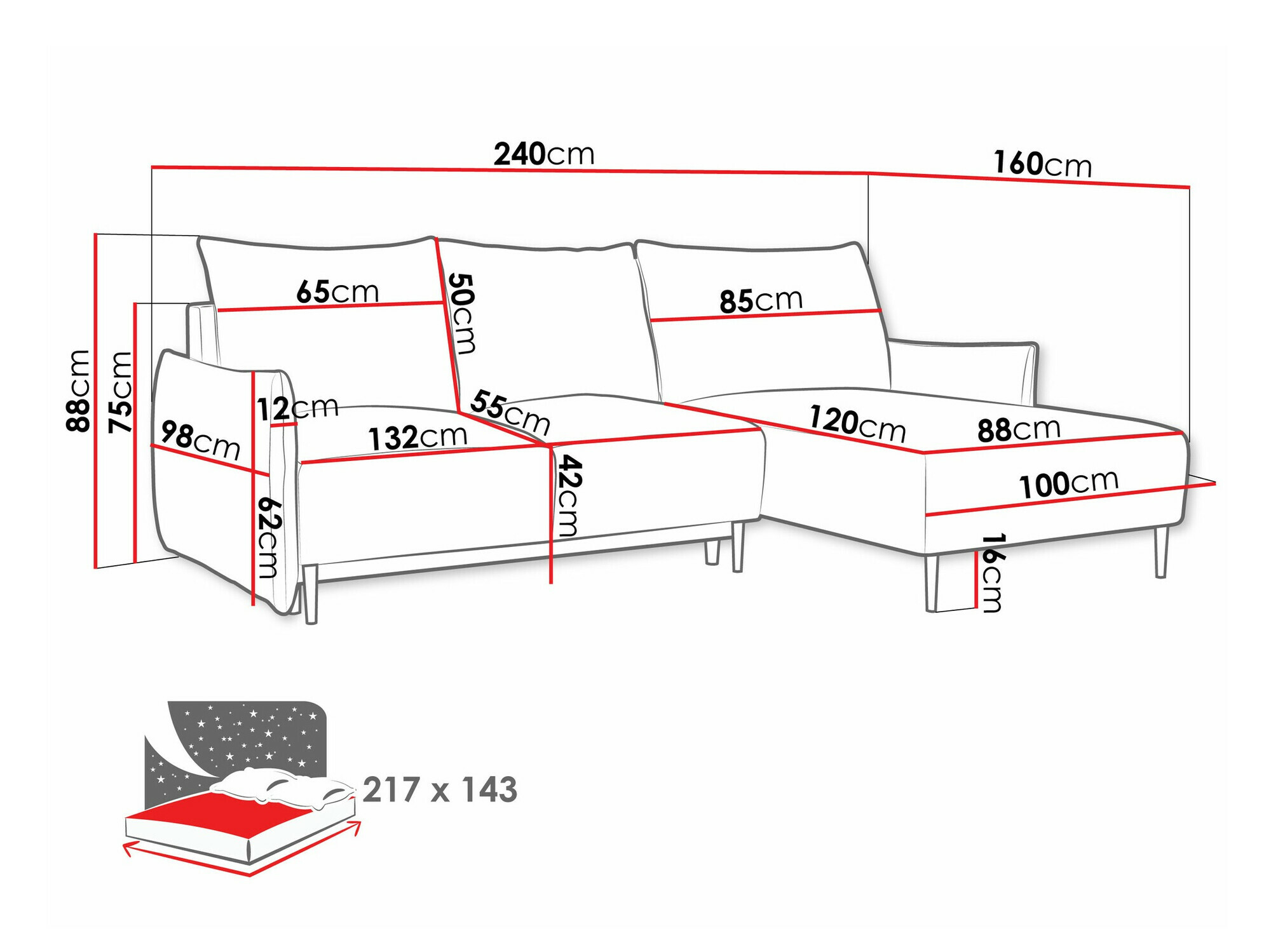 Sarokkanapé Columbus 224 (Velo 623)