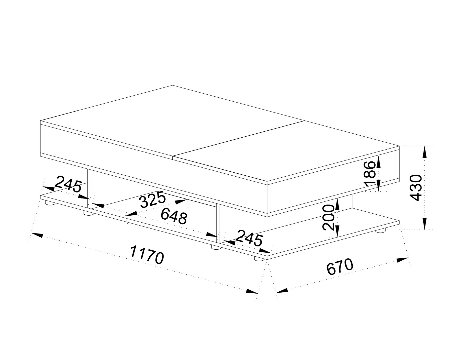 Dohányzóasztal Portland 215