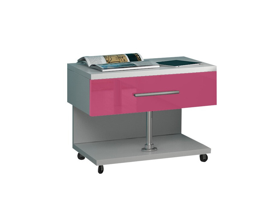 Éjjeliszekrény Campus (Fehér + Fényes rózsaszínű)