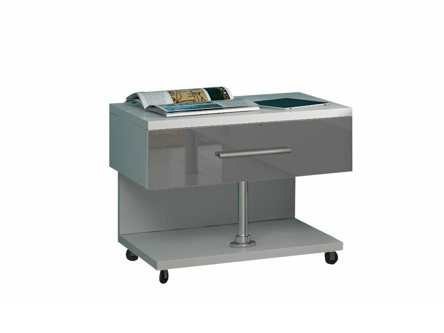 Éjjeliszekrény Campus (Fehér + Fényes szürke)