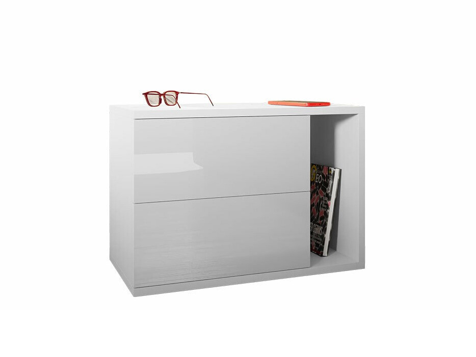 Éjjeliszekrény Utica 104 (Fehér + Fényes fehér)