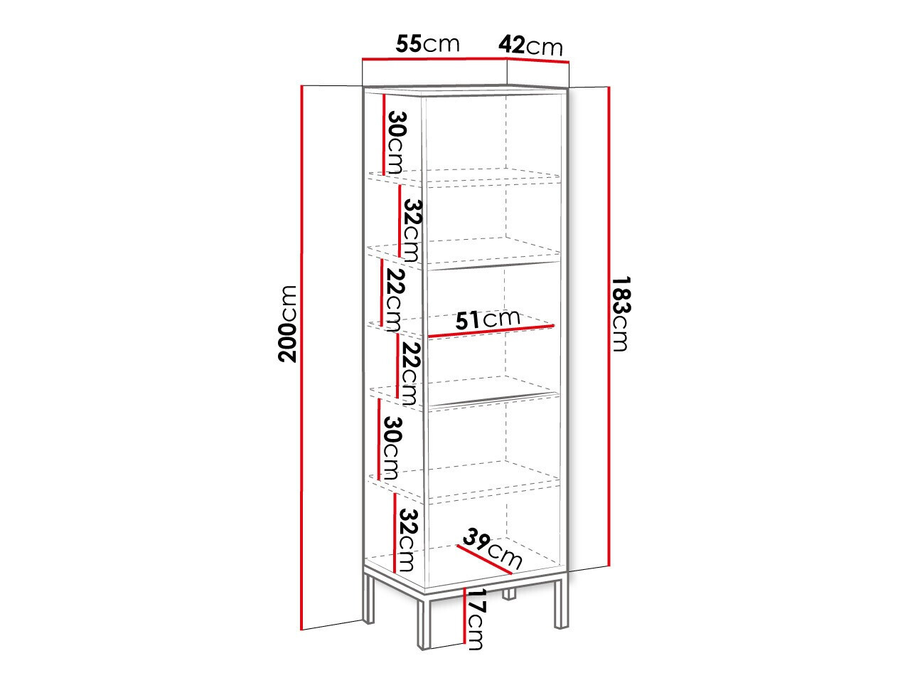 Könyvespolc Natar (Fehér + Fényes fehér)