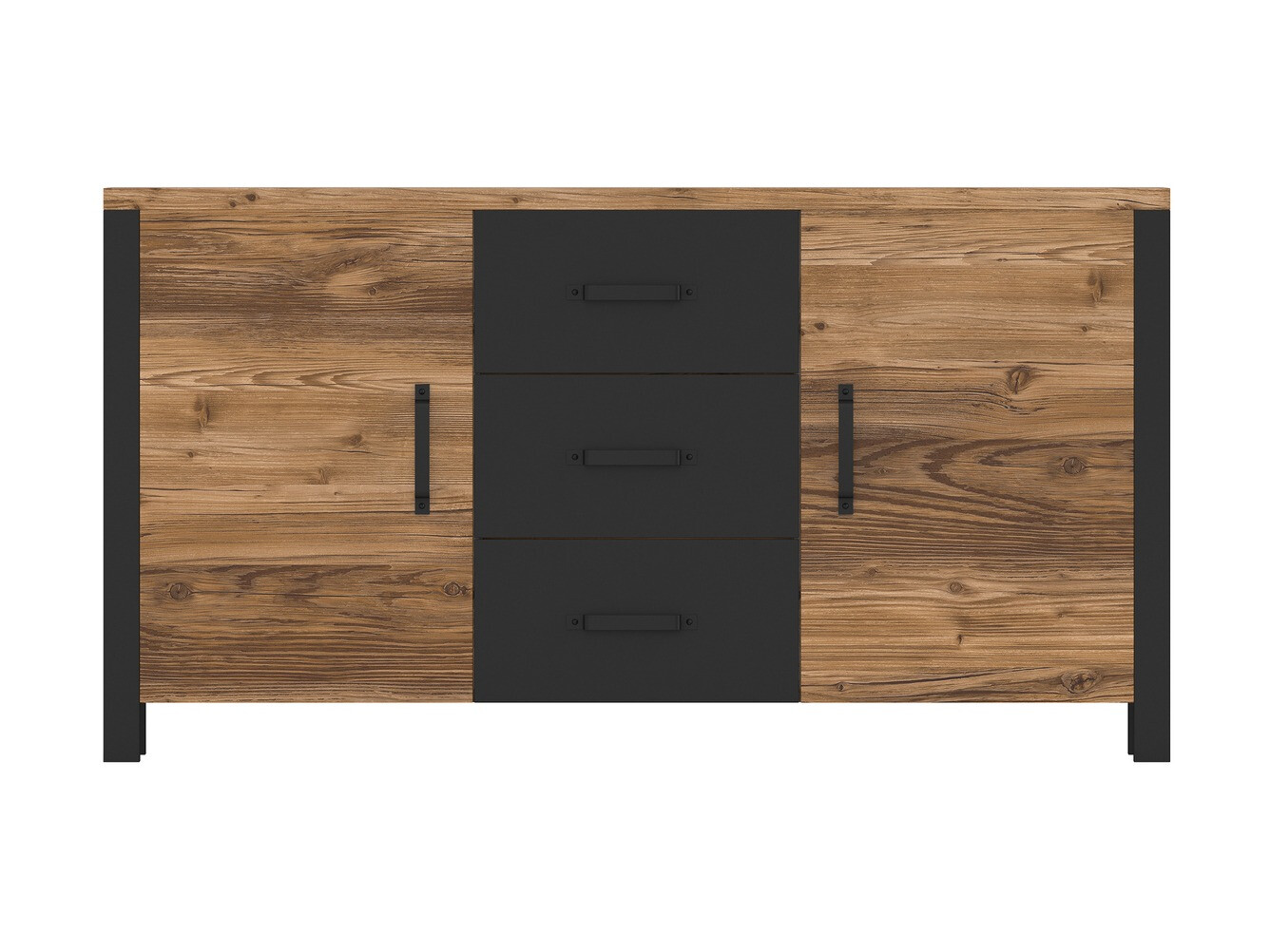 Komód Tornua 103 (Sötét lucfenyő + Matt fekete)