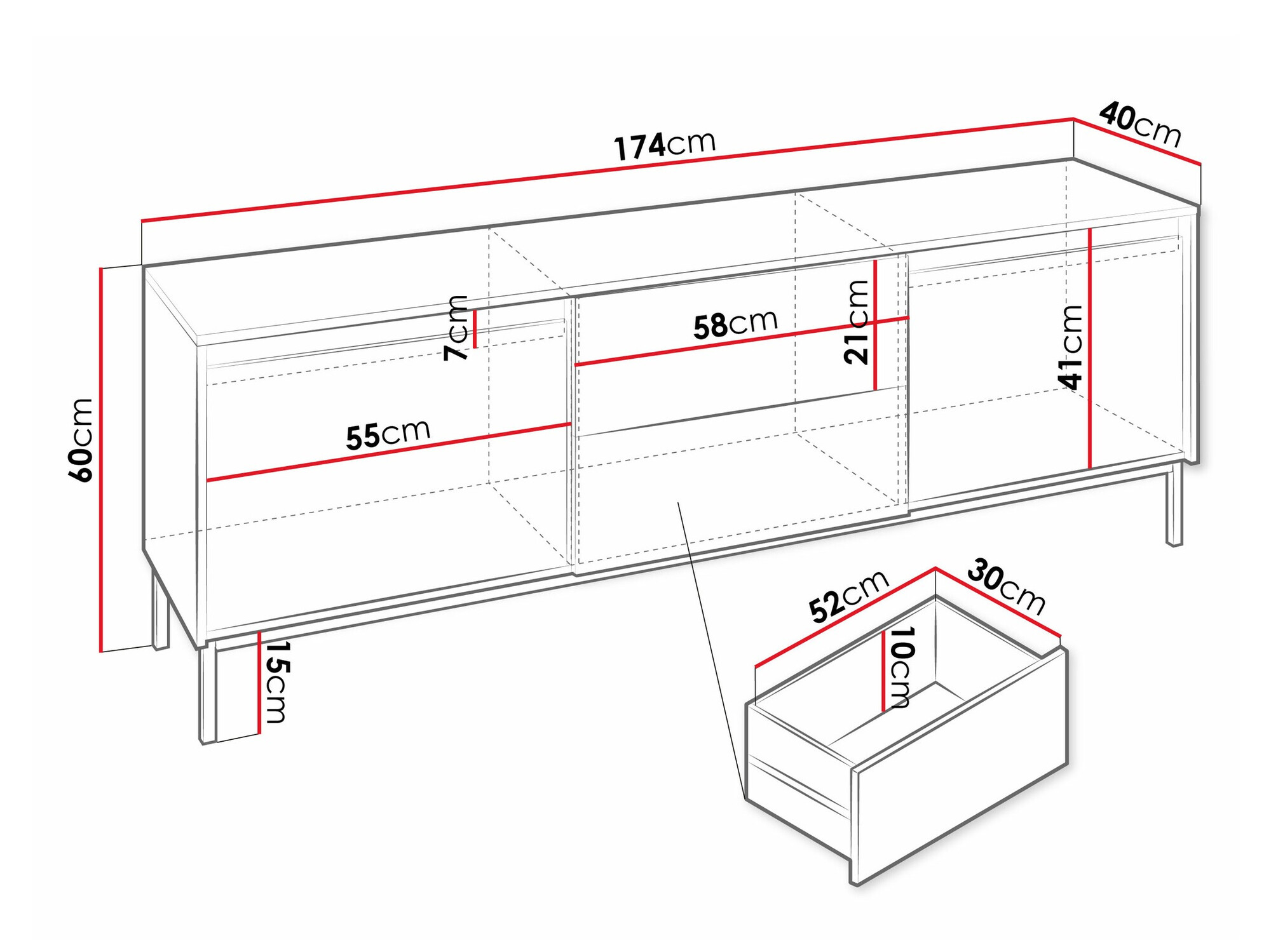 TV-állvány Comfivo Delruva 104 (Fehér)