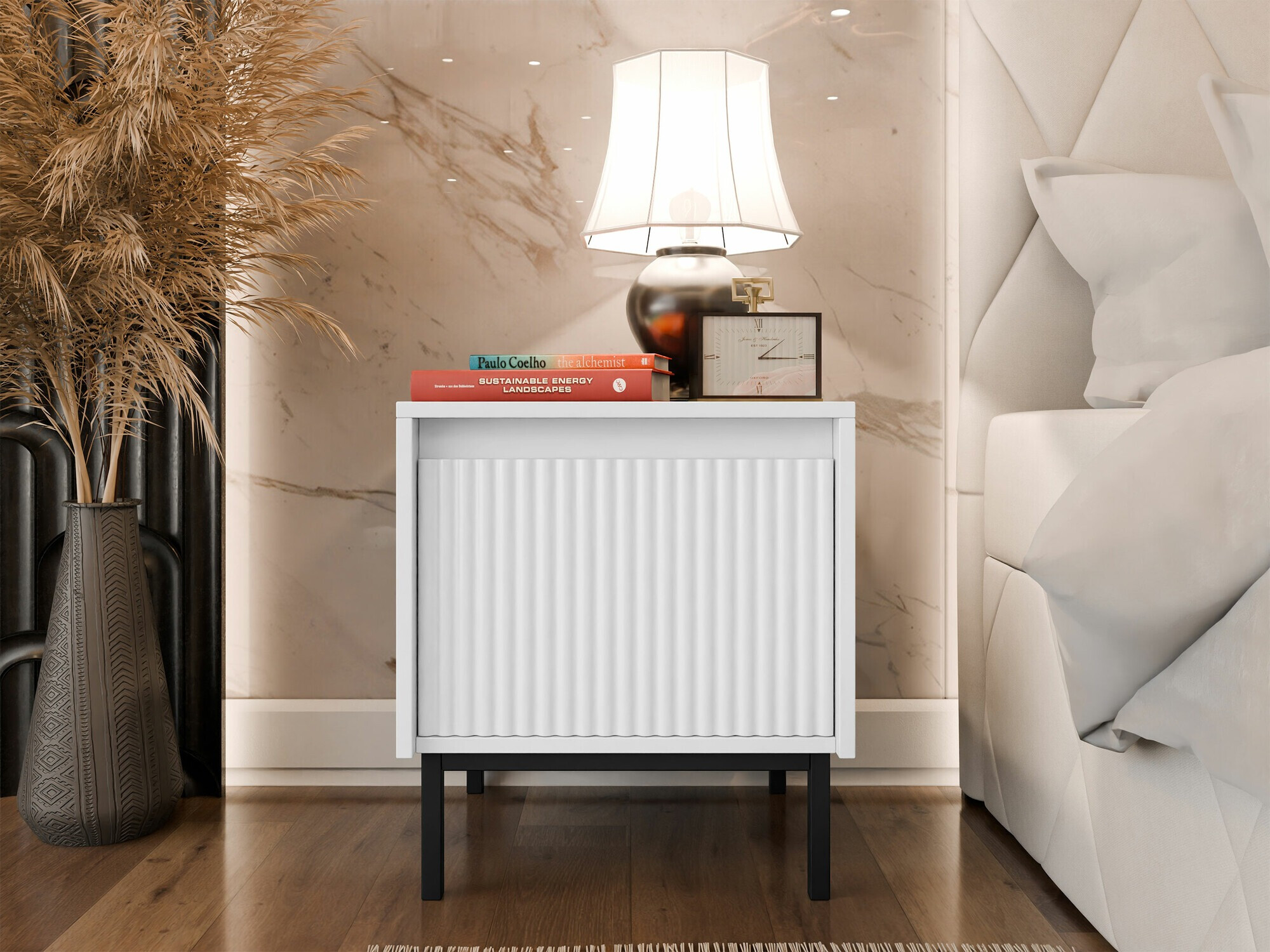 Éjjeliszekrény Comfivo Delruva (Fehér)