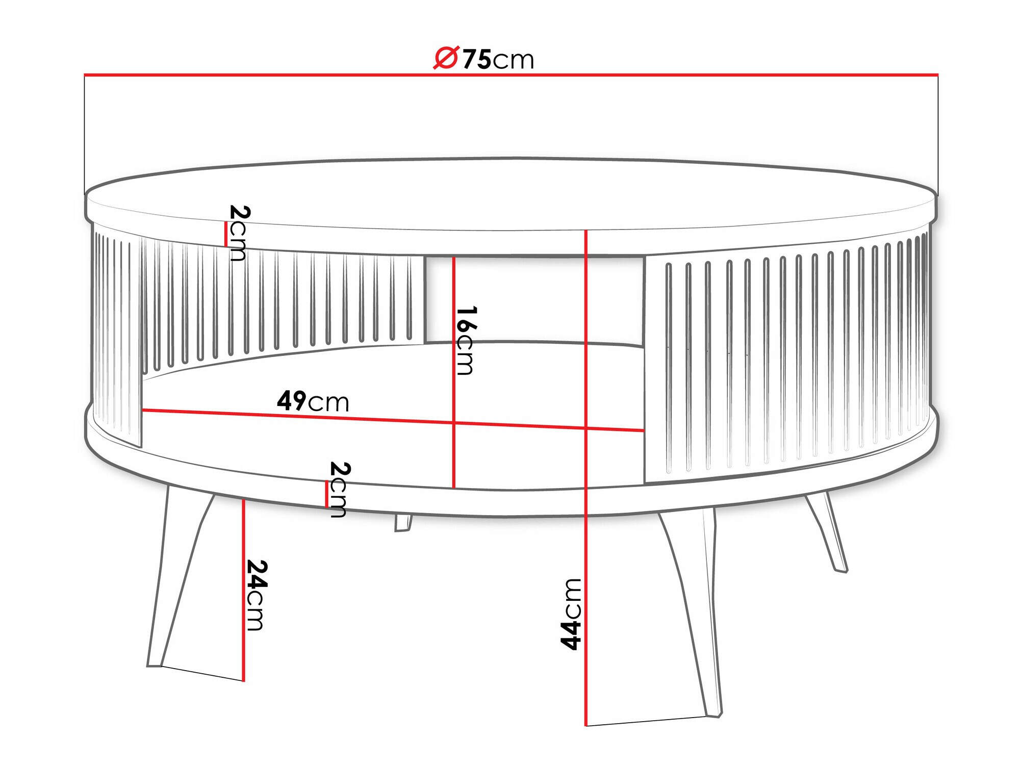 Dohányzóasztal Vitum I (Aranysárga + Fehér)