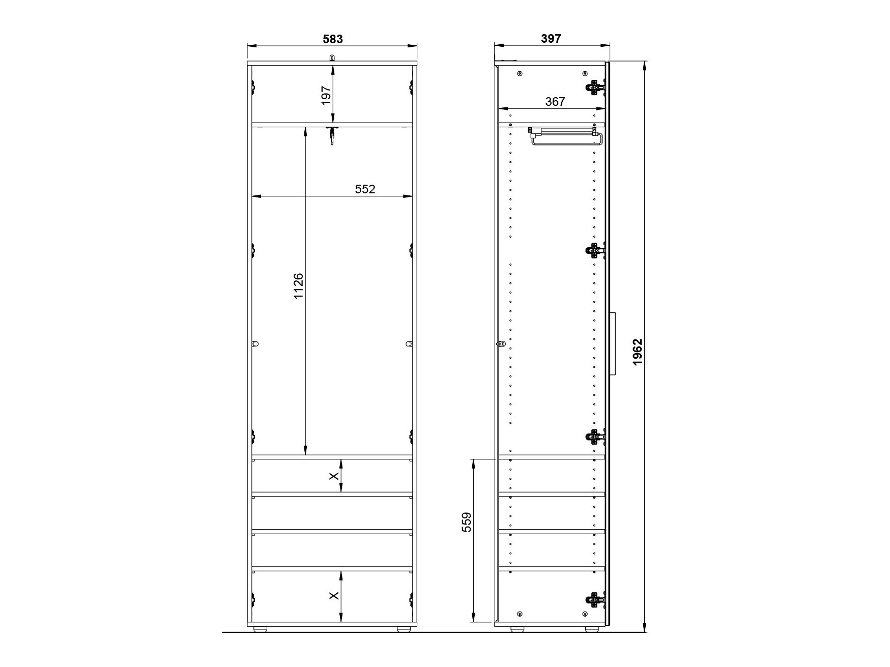 Gardróbszekrény Fivsori 108 (Fehér)