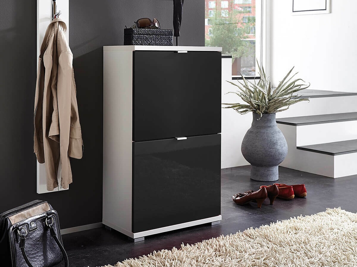 Cipőtároló Veltena 105 (Fekete + Fehér)