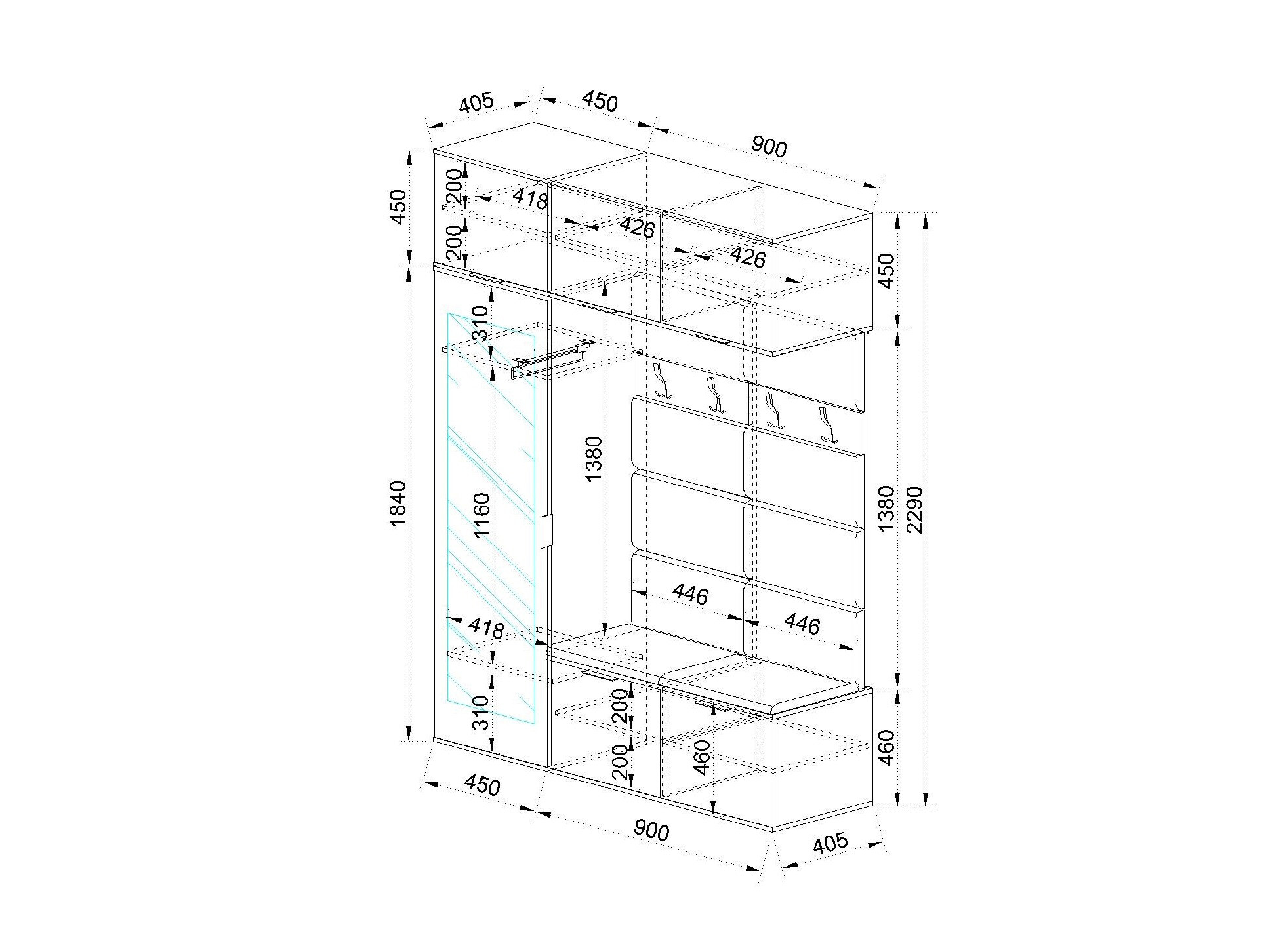 Előszoba garnitúra Meldomo 104