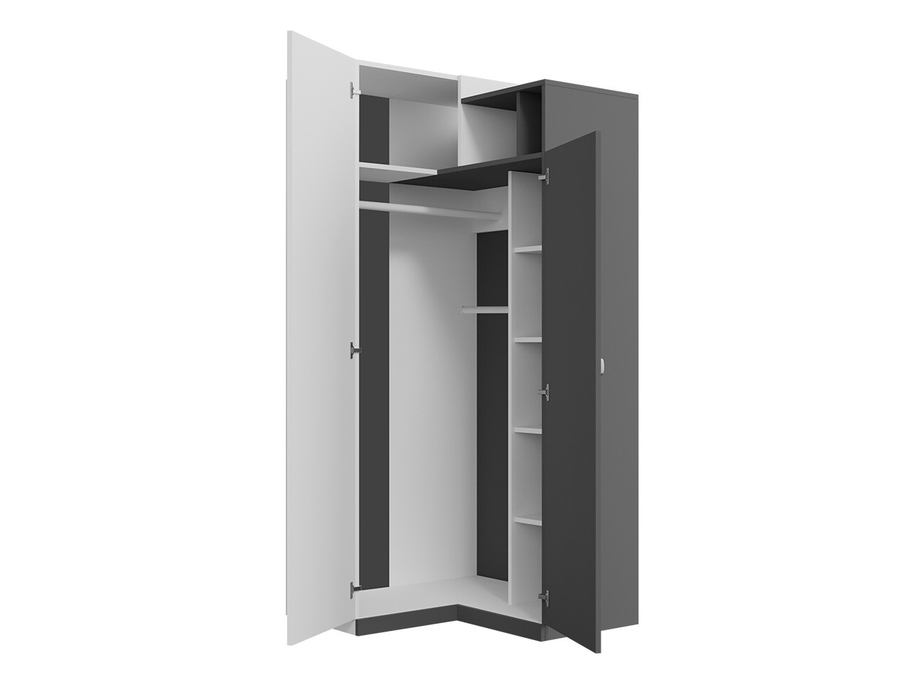 Sarokszekrény Omaha F113 (Grafit + Fehér)