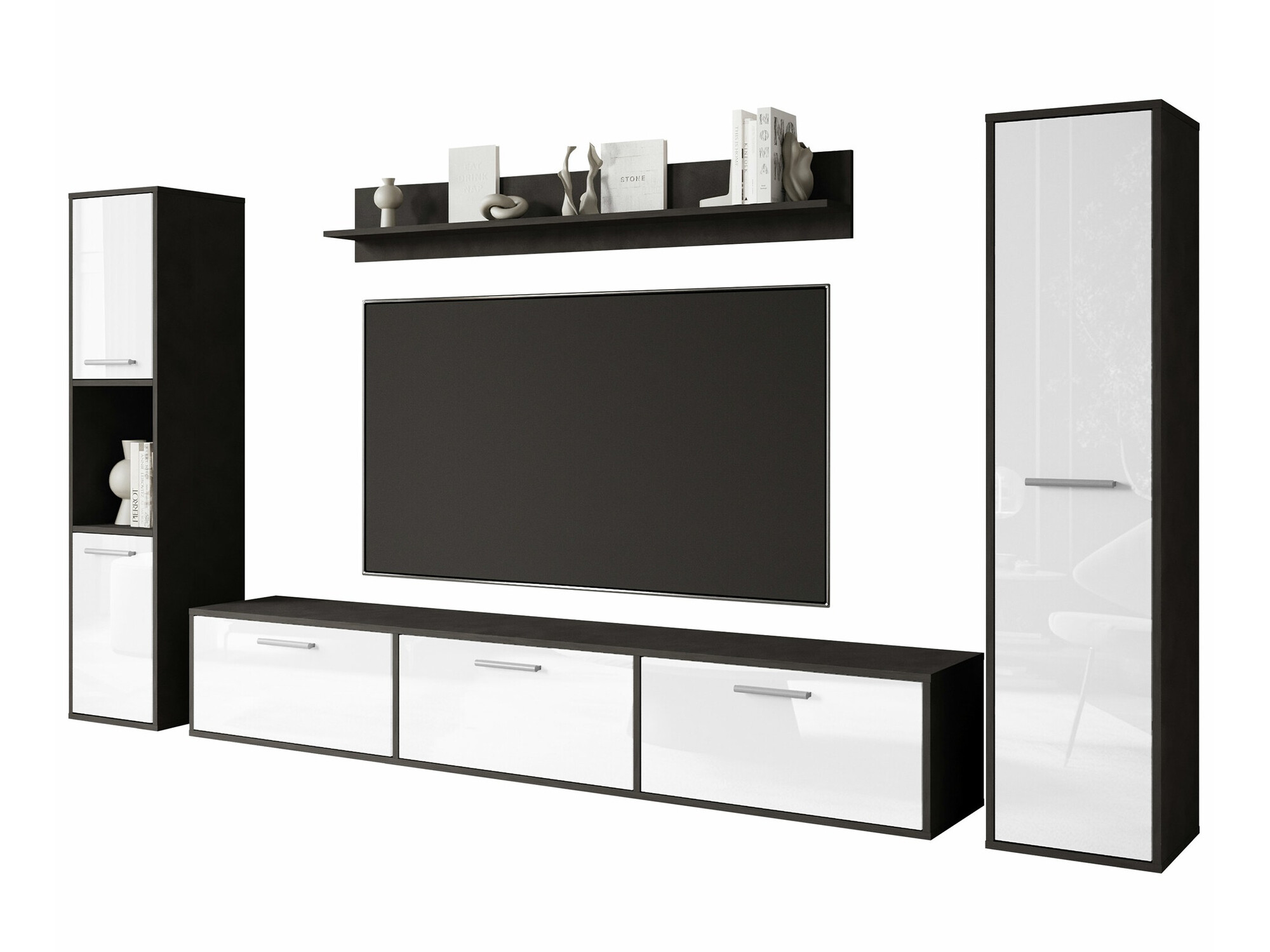 Nappali szett Sarasota 175 (Matera szürke + Fényes fehér)