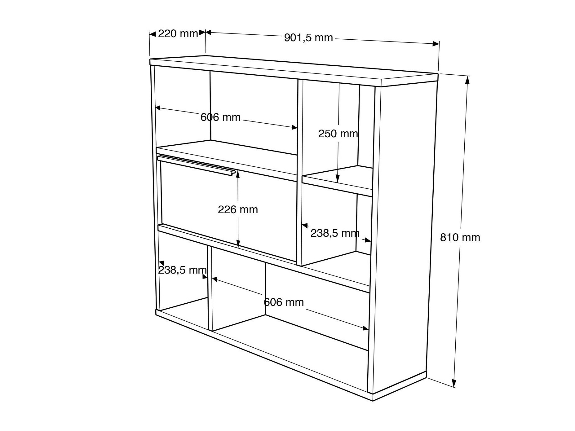 Fali polc Fertore 104 (Dió)