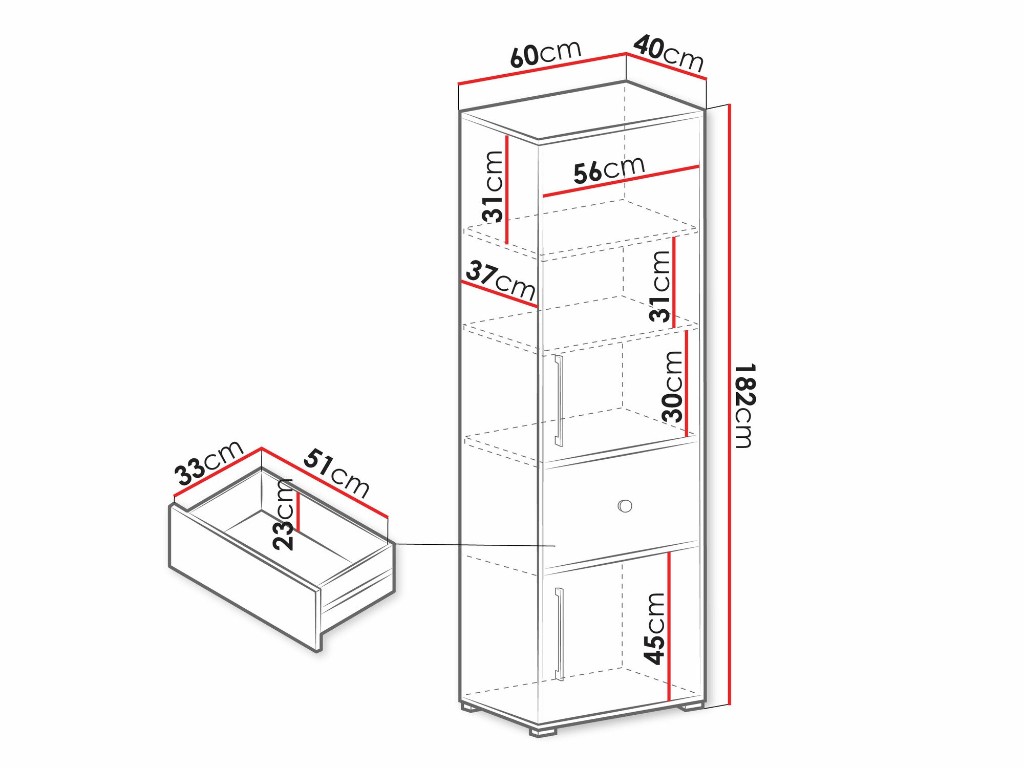 Könyvespolc Omaha U116