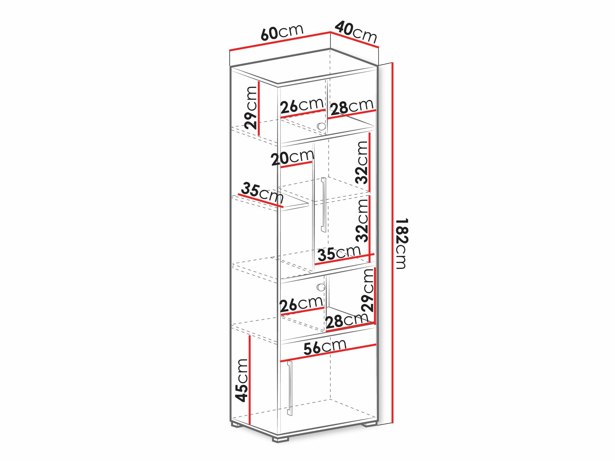 Könyvespolc Omaha U118