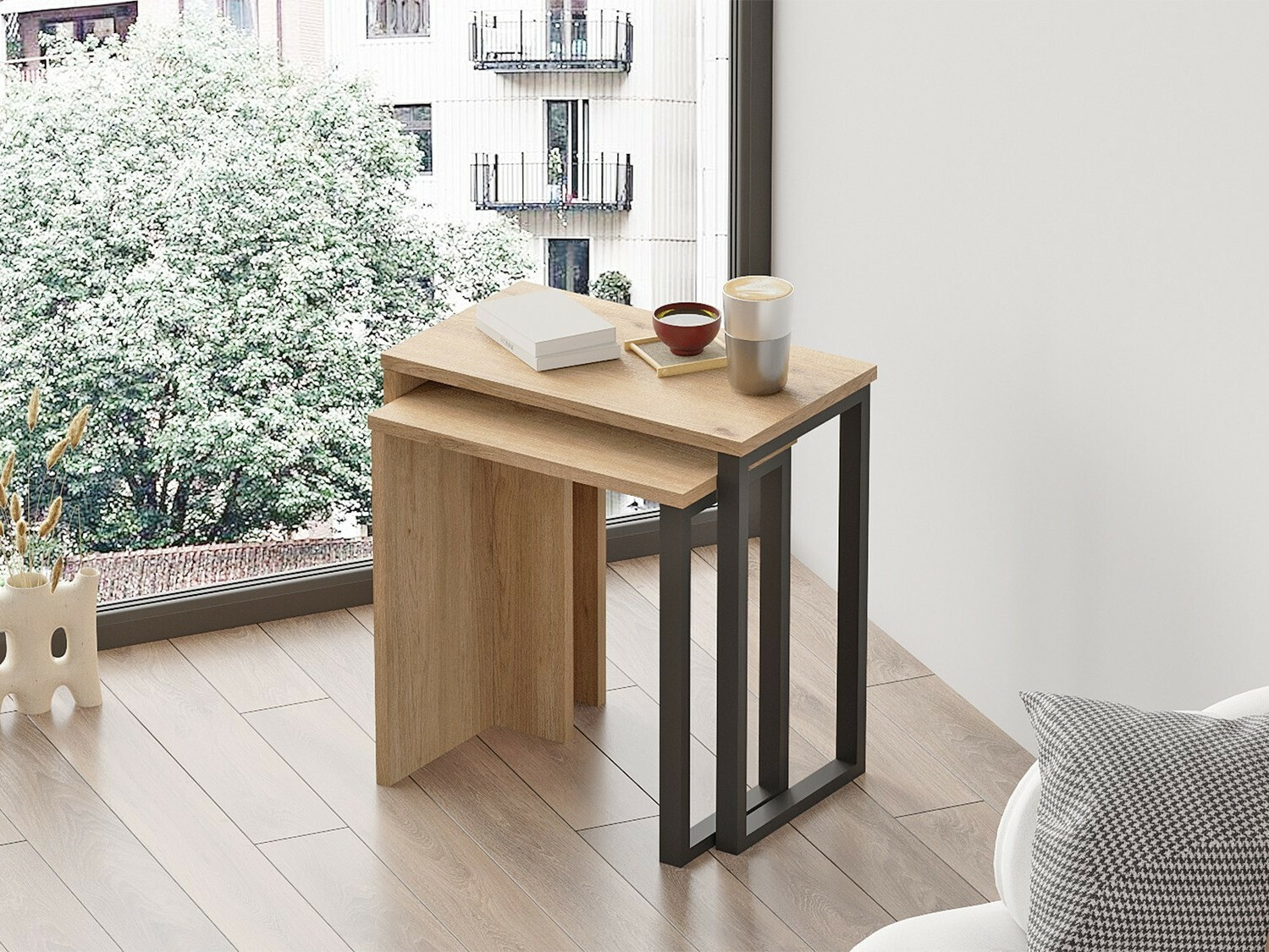 Oldalsó asztalok szett Fertore 106 (Dió)