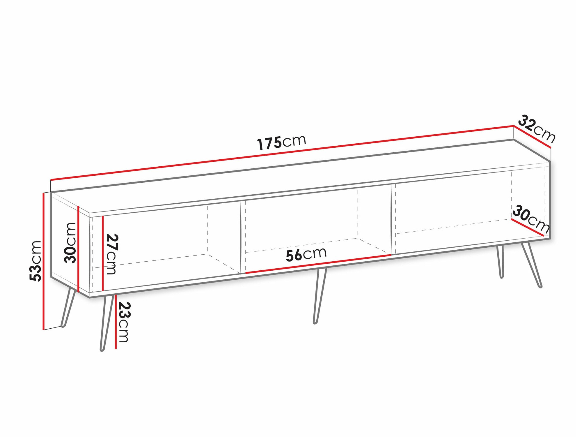 TV-állvány Felduno 102 (Fekete)