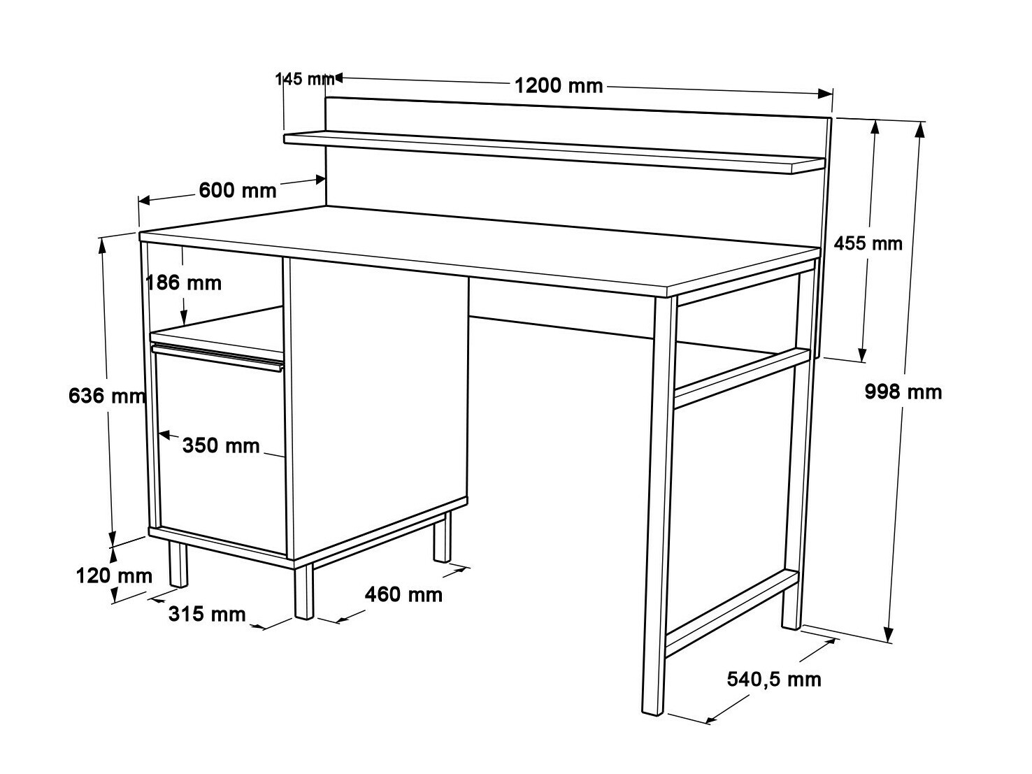 Íróasztal Fertore 115 (Dió)