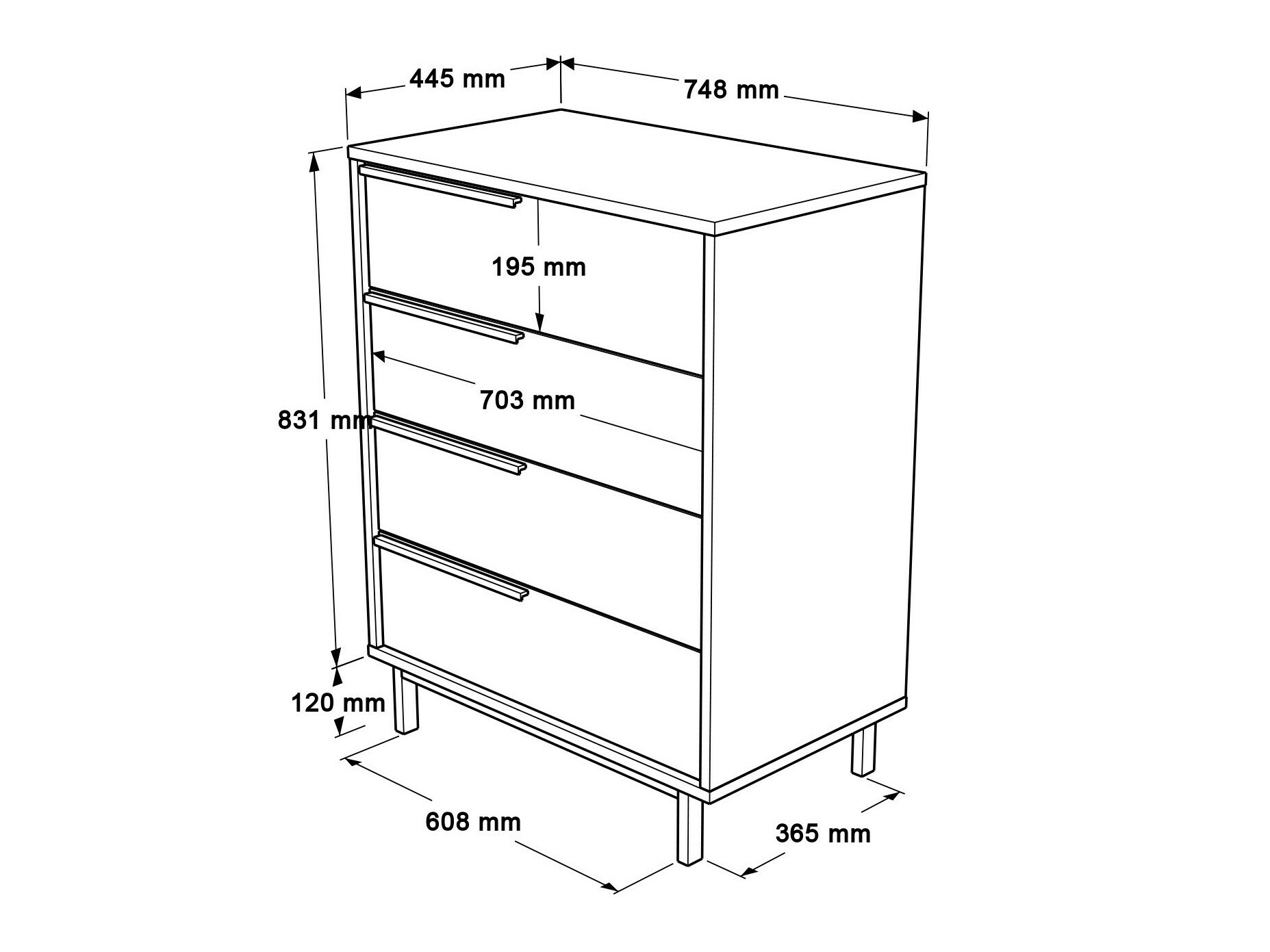 Komód Fertore 116 (Dió)