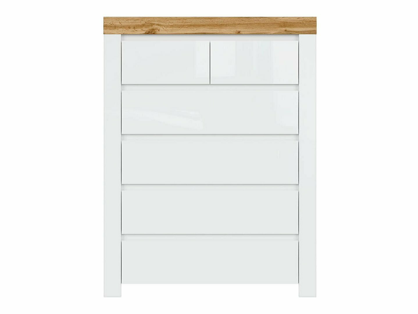 Komód Sonsoru 114 (Fehér + Fényes fehér + Wotan tölgy)