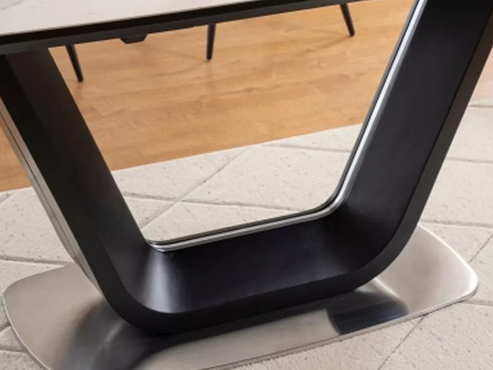 Asztal Detroit 116 (Fehér márvány + Fekete)