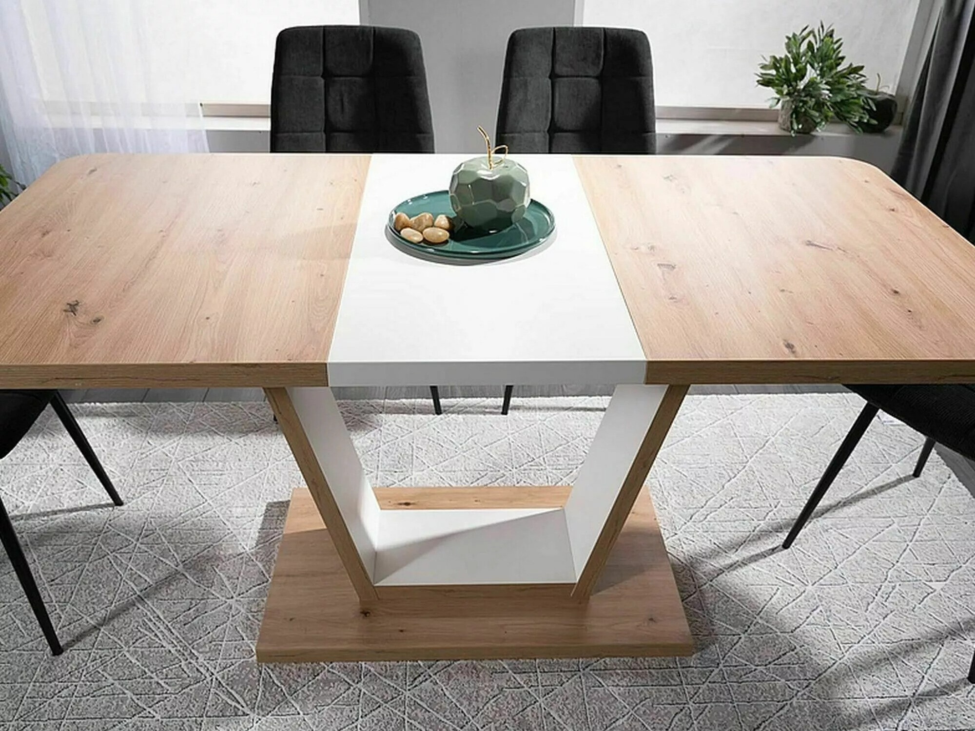 Asztal Detroit 135 (Artisan tölgy + Fehér)