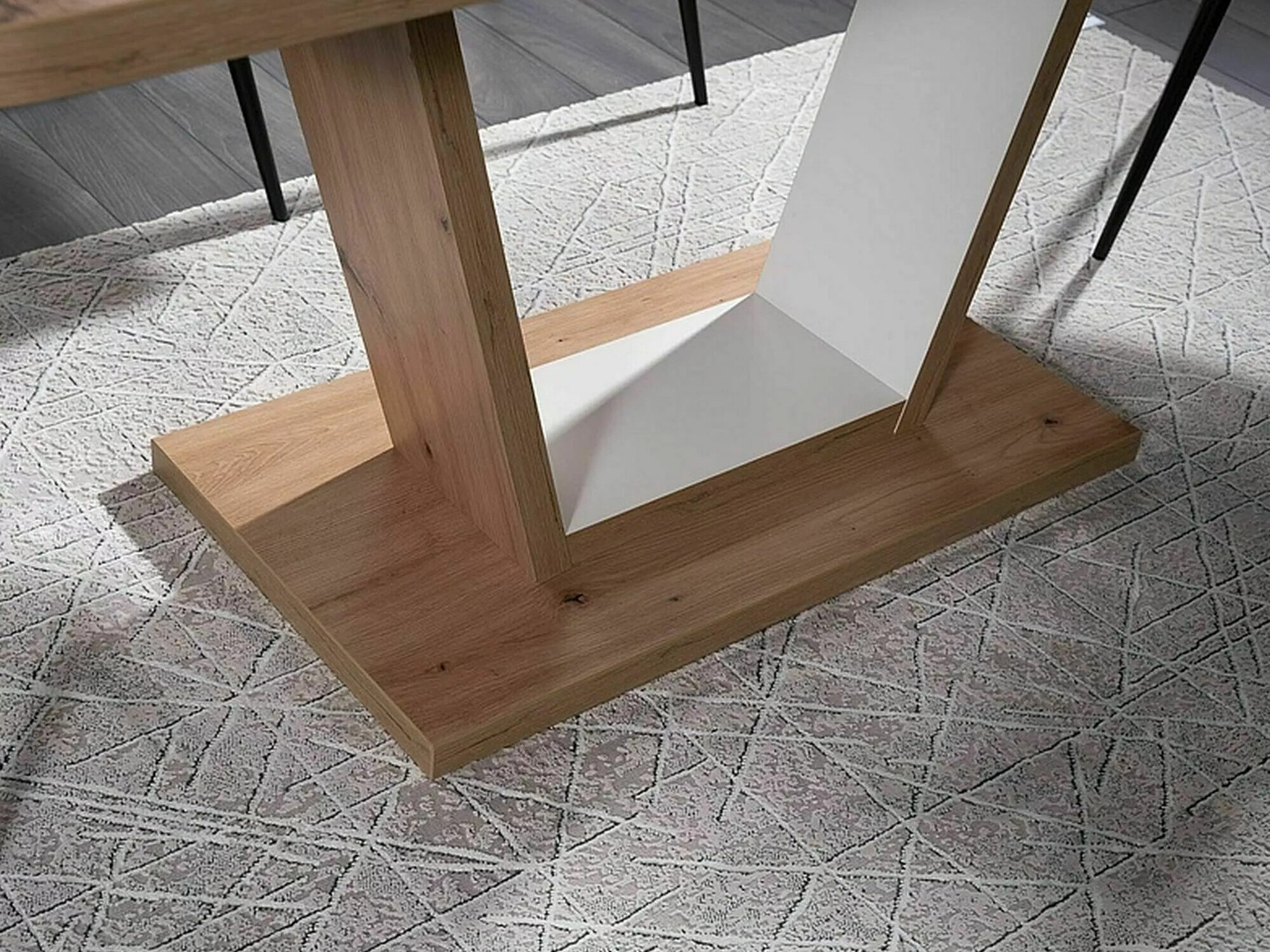 Asztal Detroit 135 (Artisan tölgy + Fehér)