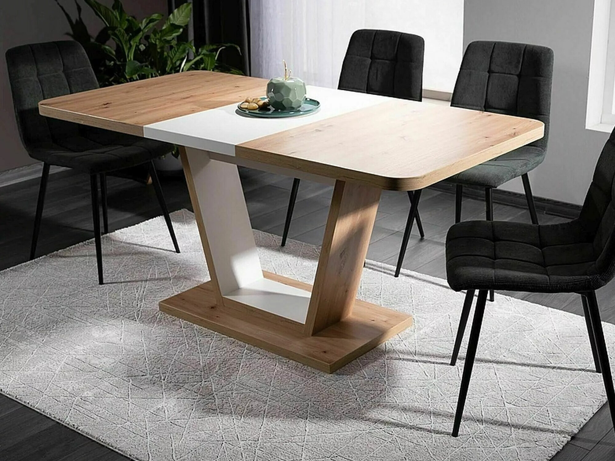 Asztal Detroit 135 (Artisan tölgy + Fehér)