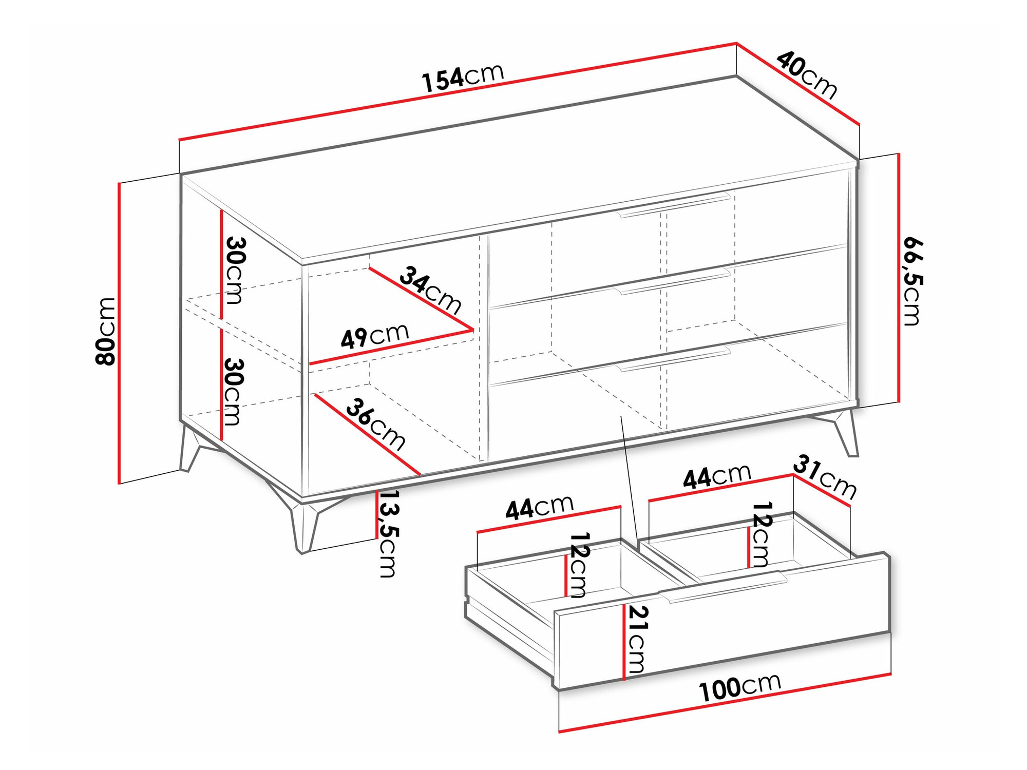 Komód Comfivo Camlue 100